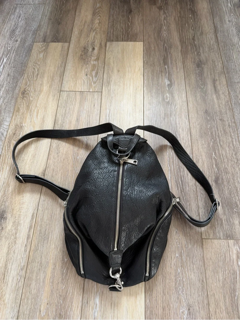 Rebecca Minkoff Julian backpack/black leather & silver hardware